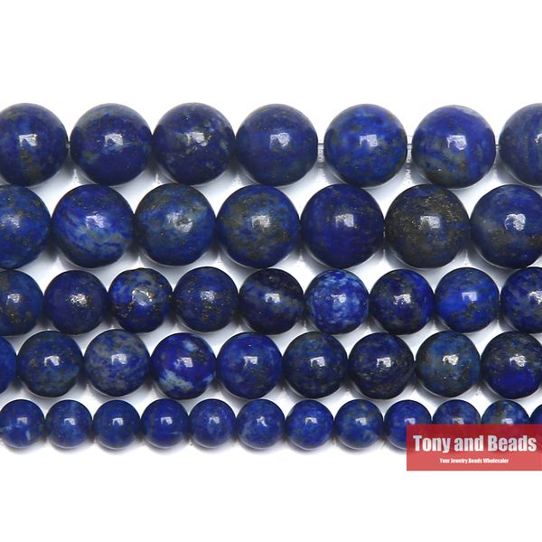 

natural stone lapis lazuli never lose colour round beads 15" strand 4 6 8 10 12 14mm pick size for jewelry making