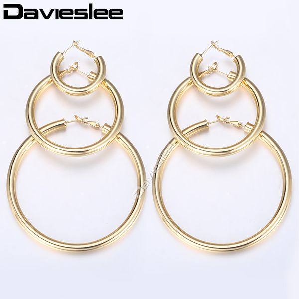 

3 pairs set big round circle earring for women geometric gold silver womens hoop earrings sets bijoux jewelry fashion gift gemm1, Golden;silver