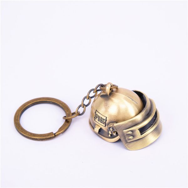 

steam punk fashion game pubg playerunknown's battlegrounds key chain key ring casque helmetkeychain car hangging keyring, Silver