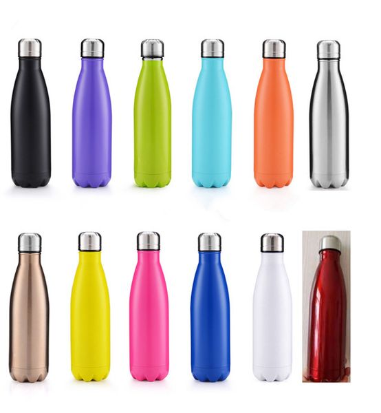 Neue 500 ml 17oz Sportwasserflasche in Cola-Form, vakuumisolierte Reisewasserflasche, doppelwandige Edelstahl-Vakuumflasche in Cola-Form