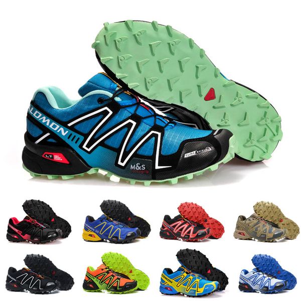 

NEW Salomon Men Shoes zapatos hombre Speed Cross 3 CS III Sport Sneakers Men Black Blue yellow Speed cross Solomon running Shoes 40-46