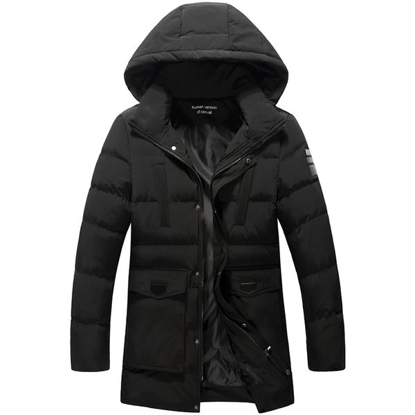 

minwlj brand plus size 3xl 4xl 5xl 6xl 7xl 8xl mens hooded collar warm winter dress parkas 168, Black