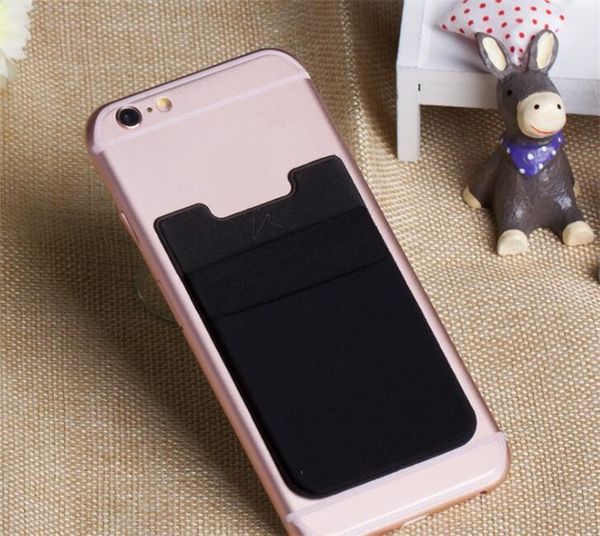 

soft sock wallet credit card cash pocket sticker lycra adhesive holder money pouch mobile phone 3m gadget iphone samsung