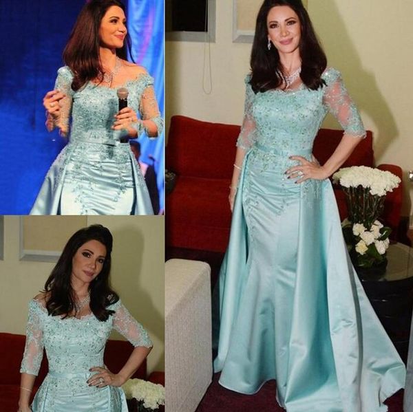 

светло-голубые платья для матери невесты круглый вырез с половиной рукавов кружева из бисера длина пола атласная русалка платья для матери п, Black