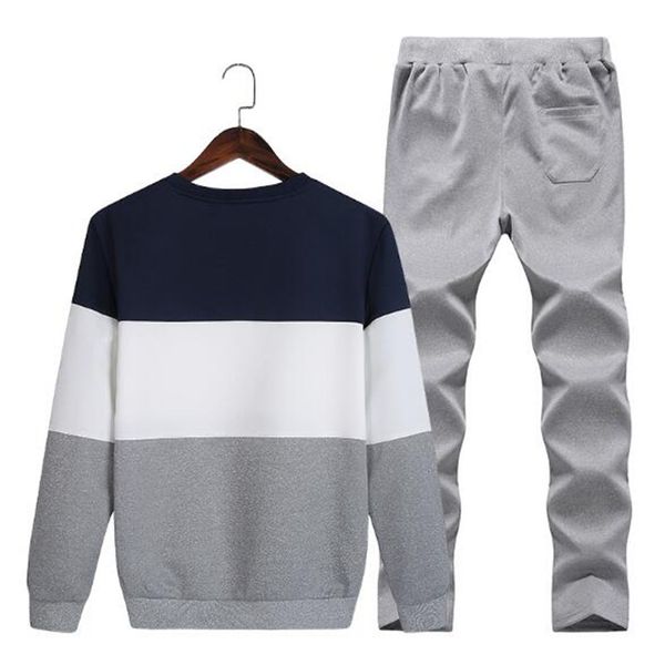 

mens sportswear long sleeve swearshirt fashion plus size 4xl casual pillover set 2 pieces, Gray