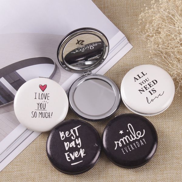 

zd 1pc folding up pocket makeup mirror double side random designs make up mirrors easy to carrty cosmetics beauty tools co900
