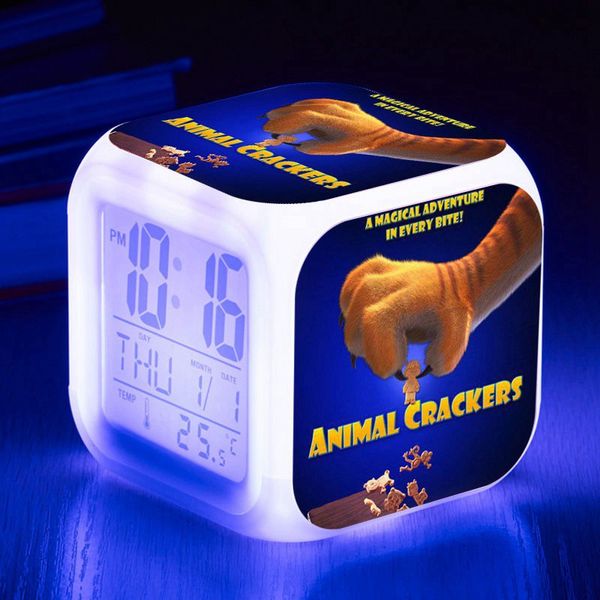 

dropship touch lighting alarm clocks snooze animal crackers reloj despertador digital watch 7 color flash led alarm clock