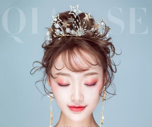 

bridal wedding dress, crown, toast, sweet hair band, korean wedding jewelry, Silver