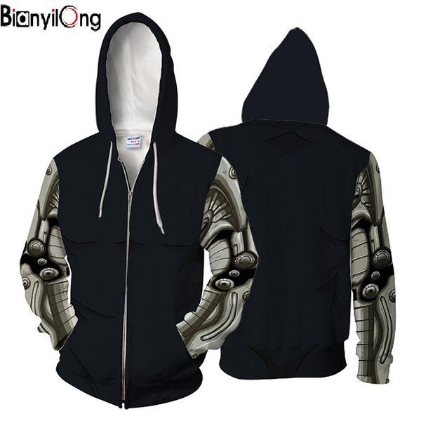 

2018 new muscle zip 3d printed hoodie hooded coat zipper outerwear men's hoody sweatshirt us size pullover hip hop, Black