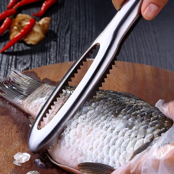 

fish skin brush stainless steel scraper scraping fishing scale brush graters fast remove fish knife cleaning peeler scaler scraper