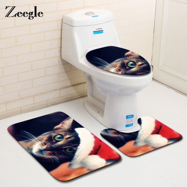 Grosshandel Zeegle Weihnachtsdekor 3 Stucke Badematten Badezimmer