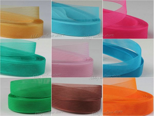 

1pcs soft horse braid polyester mesh fabric flat plain crin braid ribbon for crafts,women diy hat #33color various sizes, Black;white