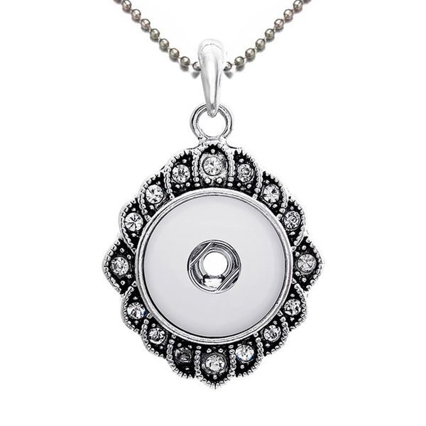 

204 retro vintage sweater chain ginger snap button jewelry pendant necklace charm jewelry for women fit 18mm button, Silver