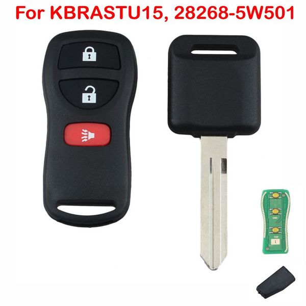 

3 buttons replacement remote car key fob for nissan kbrastu15