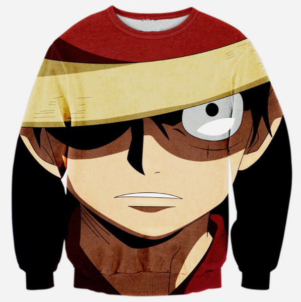 

новая мода женщины / мужчины аниме one piece обезьяна d луффи harauku стиль смешные 3d печатных crewneck кофты толстовки k108, Black