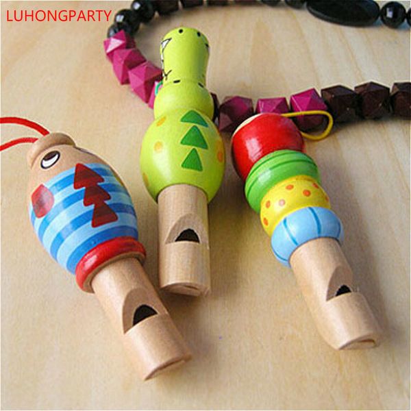 

1pcs wooden whistle party event cartoon animal wood whistle noise maker kids baby children party favor