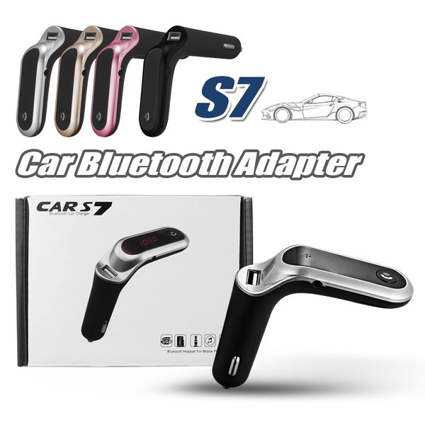 

fm transmitter s7 bluetooth car kit handsfm radio adapter led car bluetooth adapter support tf card usb flash drive aux input/output