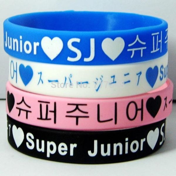 

1pc super junior sj wristband silicone bracelets, White