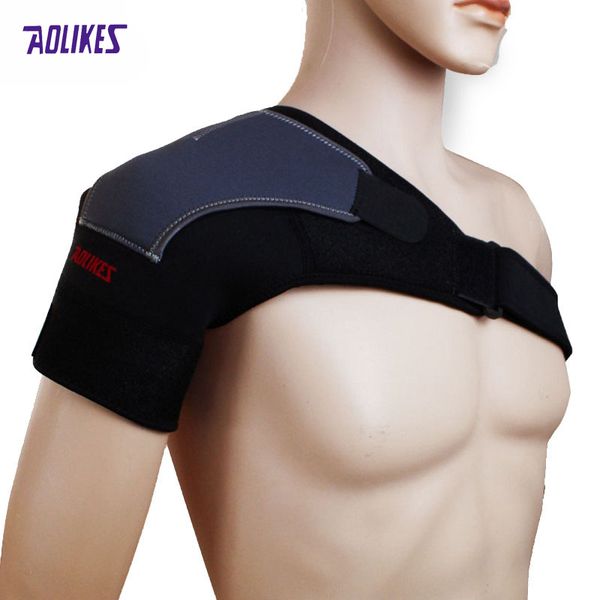 

aolikes sports safety accessories shoulder protection elastic bandage shoulder supports weight lifting guard elastic brace, Black;blue