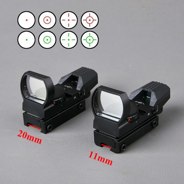 

tactical gear riflescope with scope11 20mm rail airsoft red dot holographic reflex 4 reticle red green dot sight for riflescopes