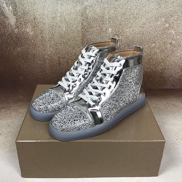 

high red bottom strass sneakers shoes for men and women casual shoes party wedding rhinestone suede leather outdoor trainer, Black