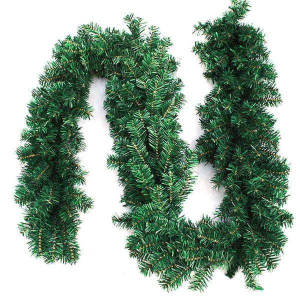 

new design 2 .7m (9ft )artificial green wreaths christmas garland fireplace wreath for xmas new year tree home party decoration
