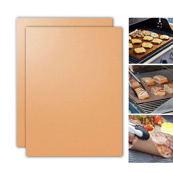 

2 pcs reusable non stick bbq grill mat baking easy clean grilling fried sheet portable outdoor picnic cooking barbecue tool