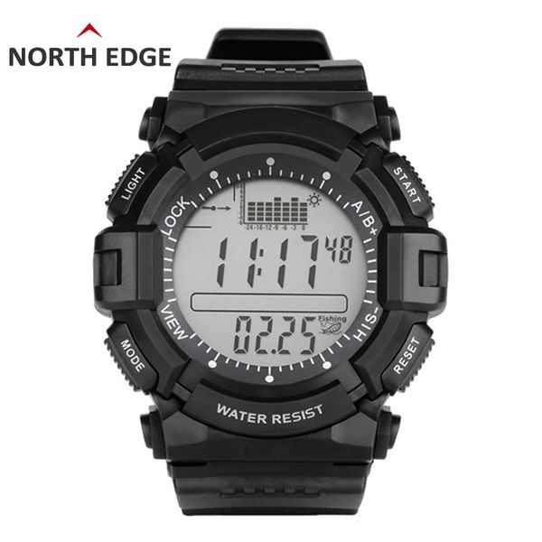 

digital-watch men watches outdoor digital clock fishing altimeter barometer thermometer altitude climbing hiking hours northedge, Slivery;brown