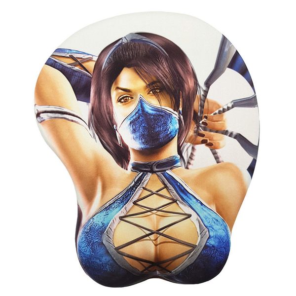 Kitana Anime 3d Gaming Mouse Pads Boobs Mat With Wrist Rest Lycra