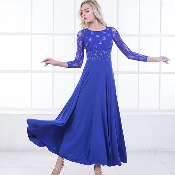 

6 colors blue standard dance dresses flamenco dress ballroom waltz dresses red social dress tango modern dance costumes rumba, Black;red