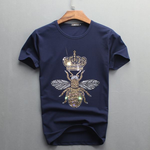 

men diamond design t shirt o-neck no luxury diamond design short sleeve tshirt cotton and tees, White;black