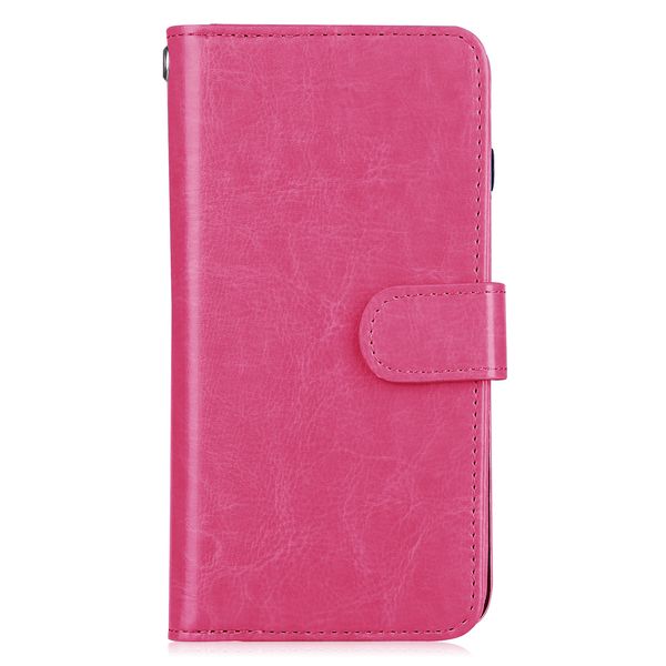 

2018 exquisite for iphone 8 plus cases detachable crazy horse oil wax pu leather phone case multi card slots wallet case