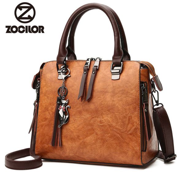 

fashion pu leather women shoulder bag female tassel pendant women handbag double zipper large women messenger bags sac d18101104