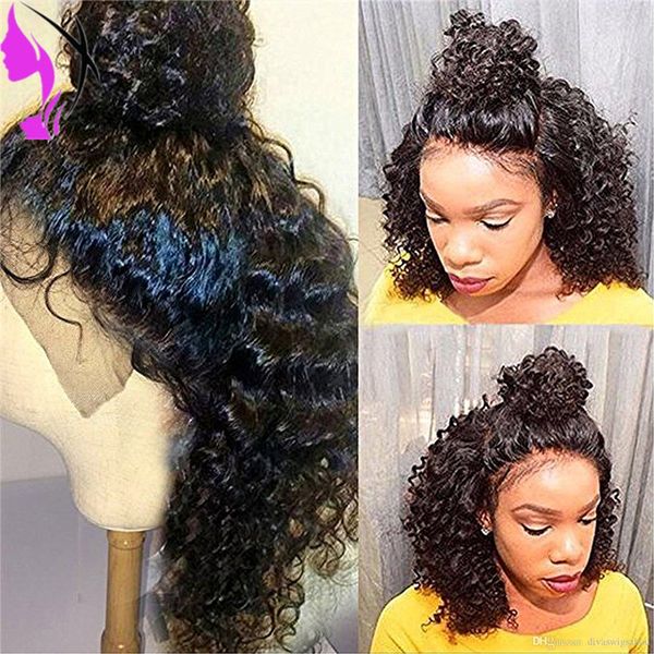 Stok Siyah Kadın Kısa Kıvırcık Sentetik peruk siyah / Sarışın / Kahverengi dantel ön Sentetik Peruk Afrika Hairstyle için Kıvırcık Peruk gevşek