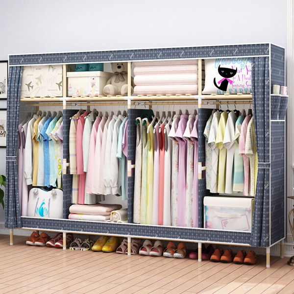 2019 Hhaini Huge 82 Portable Wooden Closet Storage Organizer