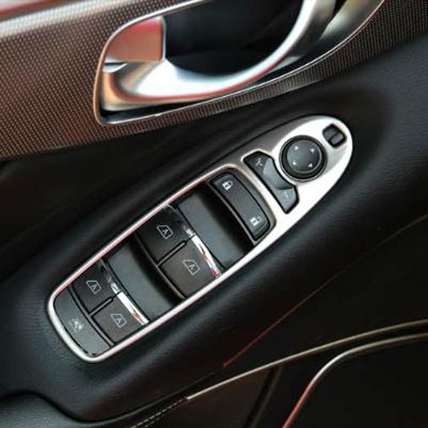 

door armrest drail glass lift switch button knob decorative sticker trim cover for infiniti q50 q50l qx60 interior accessories