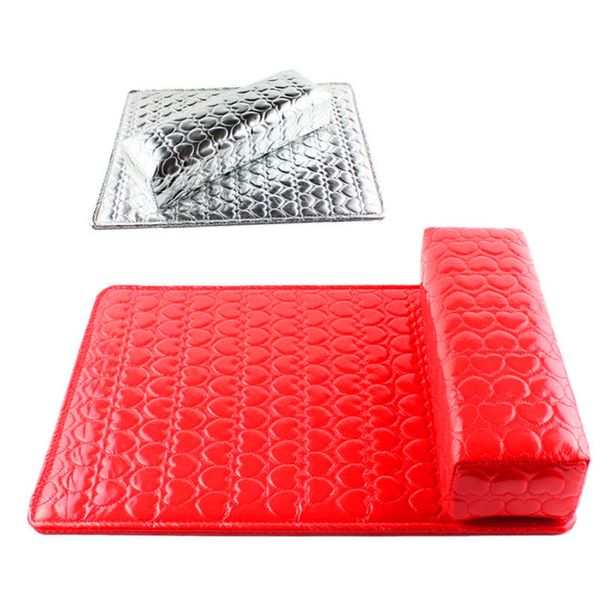 

maquiagem column cushion pillow salon hand holder rectangle pu leather pad nail arm rest manicure nail tools, Silver