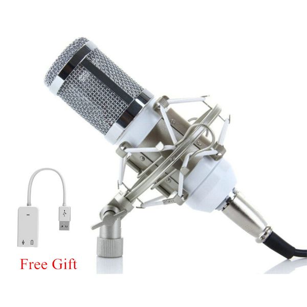 Microfone Condensador Pro BM800 Estúdio de Som Gravação Dinâmico Mic + Choque Monte + Cabo + Pára-brisas