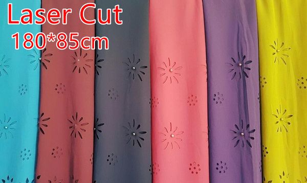 

a 21 laser cut bubble chiffon hijab wrap shawl scarf scarves 180*85cm, Blue;gray