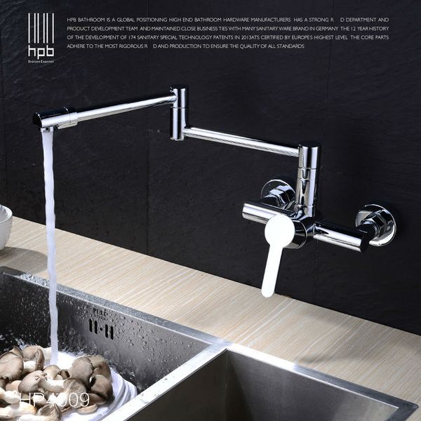 2019 Hpb Contemporary Brass Folding Kitchen Faucet Wall Mounted