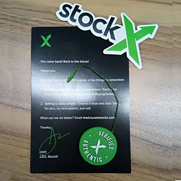 

QR-код Stock X Tag StockX Наклейка x Карта проверена X Подлинная зеленая бирка для OFF Shoes Мужская белая Оптовая торговля