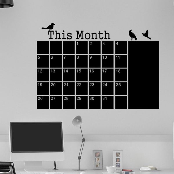 

wholesale new removable this month blackboard birds wall stickers waterproof wall decor baby room office decorations wallpaper
