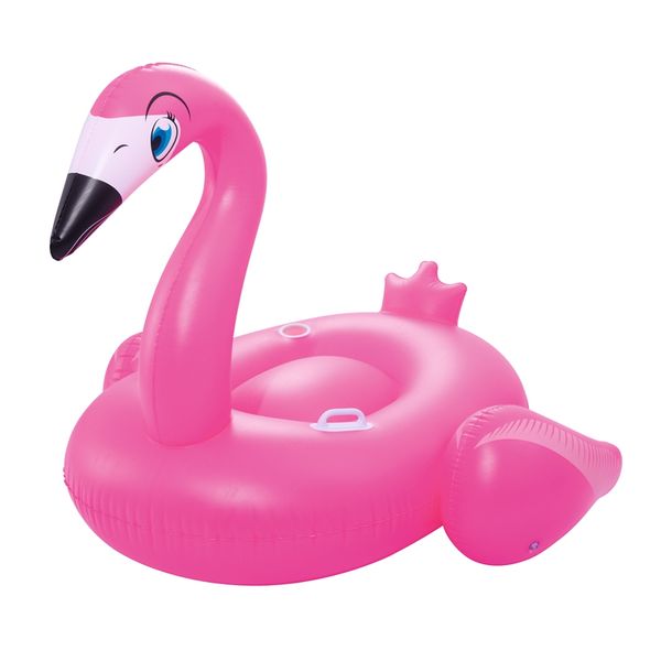 

69inch inflatable adults flamingo rider with cup holder handles swimming pool float ride on maress beach water fun toys raft