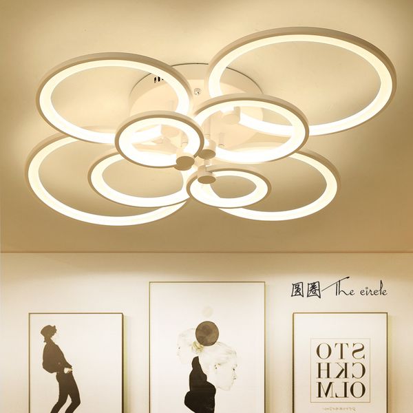 

dimming+remote control living study room bedroom modern led chandelier white or black surface mounted led chandelier fixtures