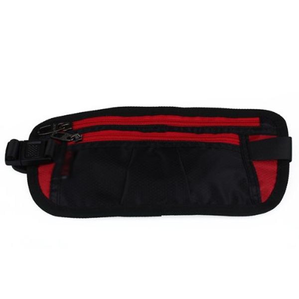 

polyester waist bag fanny pack zipper black red for men women