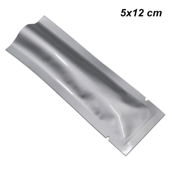 

300pcs 5x12cm open pure aluminum foil vacuum heat seal bag for snack nuts mylar heat sealing foil flat bags food grocery packing pouches