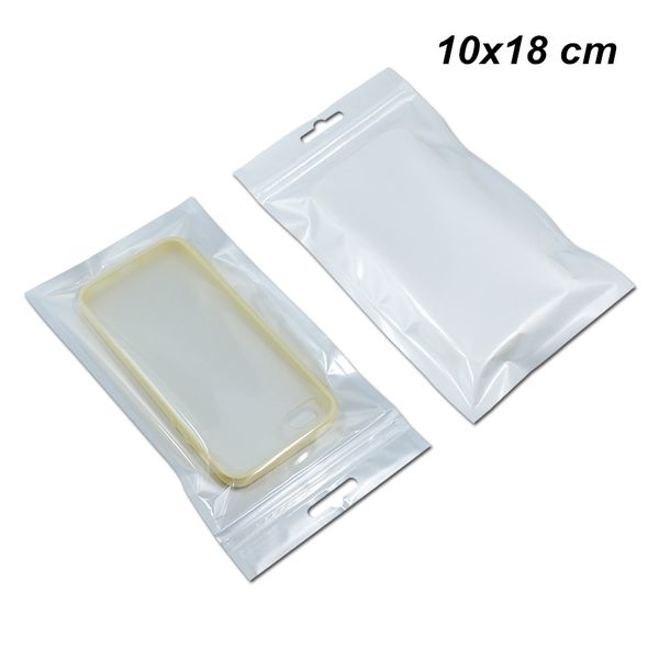 Telefon Cases için Fermuar Poly Plastik Ambalaj Torbaları Asma 100pcs 10x18 cm Saydam Elektronik Ürünler Aksesuarlar Depolama Kılıfı