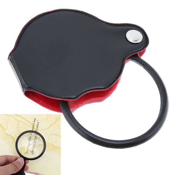 

portable mini 50mm 8x pocket folding jewelry magnifier reading magnifying eye loupe glass lens foldable jewelry loop jewelry loupes