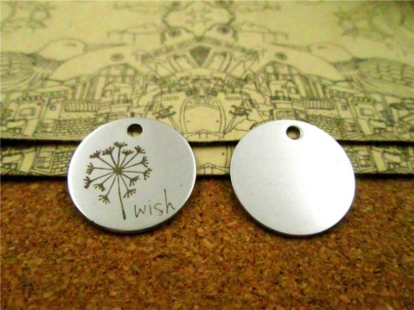 

40pcs--"dandelion wish"stainless steel charms more style for choosing diy charms pendants for necklace, Bronze;silver