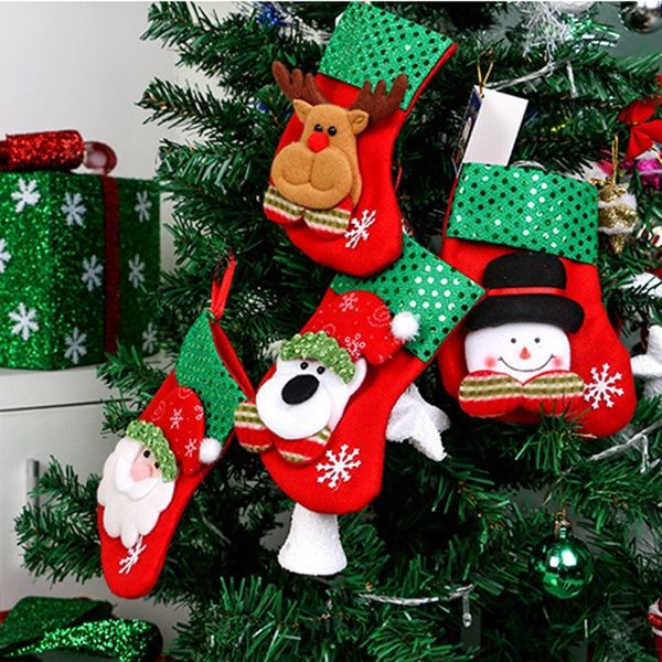 

christmas stocking 4 types christmas sequin socks gifts sacks candy bags cartoon stocking christmas tree decor santa claus snowman